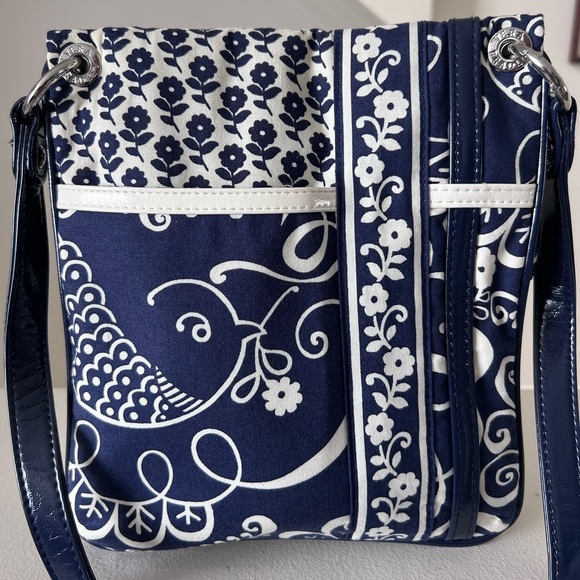 VERA BRADLEY Cross Body Bag Twirly Bird Pattern Flipster Fold Over Purse - Picture 4 of 9